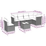  7-dijelni set vrtnih sofa svjetlosivi od poliratana | shoptok.hr