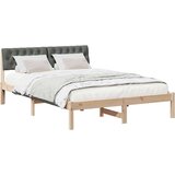  Okvir kreveta smeđe i tamnosivo 140 x 200 cm Masivna borovina | shoptok.hr