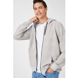 Koton Men's Beige Striped Sweatshirt