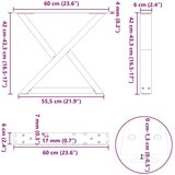  Noge za stolić za kavu 2 kom Prirodni čelik 60x(42-43 3) cm | shoptok.hr