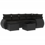  7-dijelni set vrtnih sofa od poliratana s jastucima crni | shoptok.hr