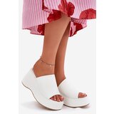 Boto Eco Leather Women's Slippers On Platform And Wedge White Kisoffi | Shoptok.si