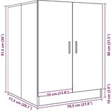 vidaXL omara za pralni stroj betonsko siva 70,5x71,5x91,5 cm | Shoptok.si
