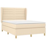  Krevet s oprugama i madracem krem 140x200 cm od tkanine | shoptok.hr