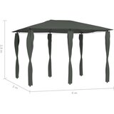  Sjenica s navlakama za stupove 3 x 4 x 2,6 m antracit 160 g/m² | Eponuda.ba