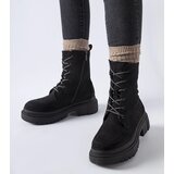 Gemre Black ankle boots workers hiking boots on a massive sole Riel | shoptok.hr