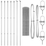  Ograda s postovima Srebrno 1 x 10 m Čelik i PVC | shoptok.hr