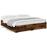Maison Chic Posteljni okvir - Dvoposteljna postelja - Zakonska postelja s predali dimljen hrast 200x200 cm inž. les, (21697389) u