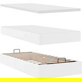  Otomanski okvir kreveta s madracem bijela 90x190cm umjetna koža | shoptok.hr