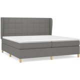 vidaXL Box spring postelja z vzmetnico temno siva 200x200 cm blago, (20761165) Cene