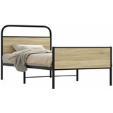 vidaXL Posteljni okvir brez vzmetnice 100x200 cm sonoma hrast inž. les Cene