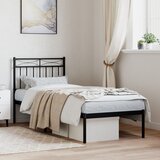  Metalni okvir za krevet s uzglavljem crni 80x200 cm | shoptok.hr