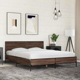  Okvir kreveta boja hrasta 160x200 cm konstruirano drvo i metal | shoptok.hr