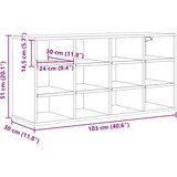  Ormar za cipele s policom Umjetnički hrast 103 x 30 x 51 cm | shoptok.hr