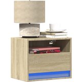 vidaXL Zidni noćni ormarić s LED svjetlima boja hrasta sonome | shoptok.hr