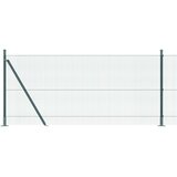 vidaXL zavarena žičana ograda s 13 flanš postova Zelena 0.8x25 m Čelik | shoptok.hr