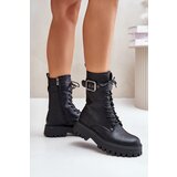 Big Star Insulated ankle boots workers with buckle black | ePonuda.com