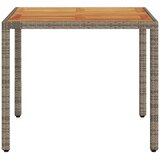  Vrtni stol s pločom od drva bagrema sivi 90x90x75 cm poliratana | shoptok.hr