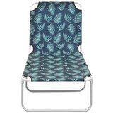 Maison Chic Zložljiv Ležalnik - Sončna ležalnik jeklo in blago potisk listja, (22043335) | Shoptok.si