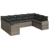 Maison Chic Seti vrtnega pohištva - Vrtna garnitura - Vrtni pohištvo set 9-delna z blazinami siv poli ratan, (21797103) | Shoptok.si