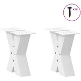 Noge za klub stolić u obliku slova X, 2 kom, bijele, 30 x (30-31) cm, čelik | Eponuda.com