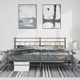  Metalni okvir kreveta uzglavlje i podnožje crni 193x203 cm | Eponuda.ba