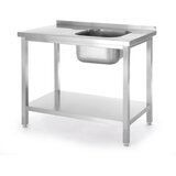 Hendi Sto sa sudoperom i policom, pričvršćen šrafovima, Kitchen Line, 800x600x(H)850mm Cene