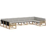 vidaXL Zunanja garnitura za sedenje 10 pcs Bela in svetlo siva, (5000280181) | Shoptok.si