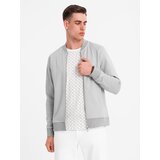 Ombre Men's pique knit bomber jacket - gray | Shoptok.si