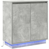 vidaXL Komoda s LED-om Betonski Sivi 71x34,5x75 cm Napravljen od drveta | shoptok.hr