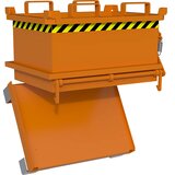 eurokraft pro Zaboj s preklopnim dnom, prostornina 0,13 m³, rumeno oranžne barve RAL 2000 | Shoptok.si