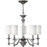 Elstead Lighting Elstead Sussex 5-kraki lestenec, brušen nikelj, E14, (22099749) | Shoptok.si