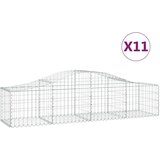  Obokane gabion košare 11 kosov 200x50x40/60 cm pocinkano železo, (20758556) | Shoptok.si