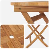  Preklopni vrtni stol Prirodna Ø 90 x 75 cm Čvrsto teak drvo | shoptok.hr