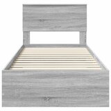  Krevetna konstrukcija Sivi Sonoma i srebrna 75 x 190 cm | shoptok.hr