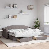  Izvlečna dnevna postelja s predali taupe 80x200 cm blago, (20937398) Cene