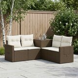  Set sofe 5 kom. Smeđa i krem bijela Poli Rattan i čelik | shoptok.hr
