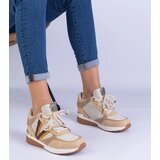 Gemre Brown women's sneakers with hidden wedge Ninella | Shoptok.si