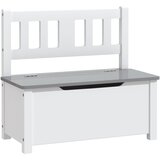 The Living Store Otroška klop za shranjevanje bela in siva 60x33x55 cm MDF - Otroška Klop S Prostorom Za Shranjevanje, (21419590) | Shoptok.si