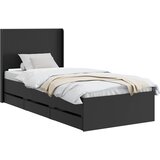  Krevetna konstrukcija s pohranom i uzglavljem Crna 90 x 200 cm | shoptok.hr