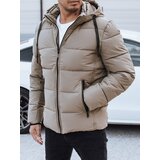 DStreet Kurtka męska zimowa pikowana z kapturem beżowa | Shoptok.si
