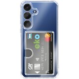 AVIZAR Ovitek za Galaxy S25 Plus z vgrajenim žepkom za kartice in ojačanimi vogali, Prozorna, (5000274613) | Shoptok.si