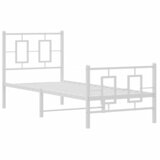  The Living Store Kovinski posteljni okvir z vzglavjem in vznožjem bel 80x200 cm - Posteljni Okvir, (21446426) | Shoptok.si
