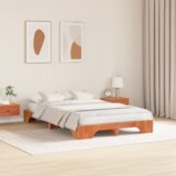  Okvir za krevet Smeđa boja voska Puno drvo 120 x 190 cm Čvrsto | shoptok.hr