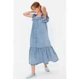 Trendyol Light Blue Ruffle Oversize Denim Dress Cijene