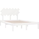  Okvir za krevet bijeli 135x190 cm bračni od masivnog drva | shoptok.hr