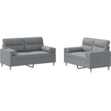  2-dijelni set sofa s jastucima svjetlosivi od tkanine | shoptok.hr