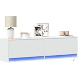Maison Chic Stenska TV omarica - TV stojalo - Televizijska omarica z LED lučkami bela 140x31x38 cm, (21700211) | Shoptok.si