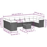  11-dijelni set vrtnih sofa od poliratana s jastucima crni | shoptok.hr