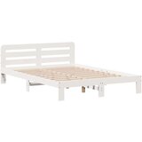 vidaXL Okvir kreveta bez madraca bijeli 135 x 190 cm masivna borovina | shoptok.hr